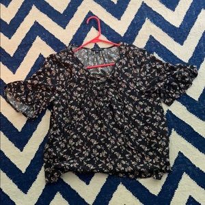 Tie up short sleeve blouse